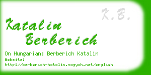 katalin berberich business card